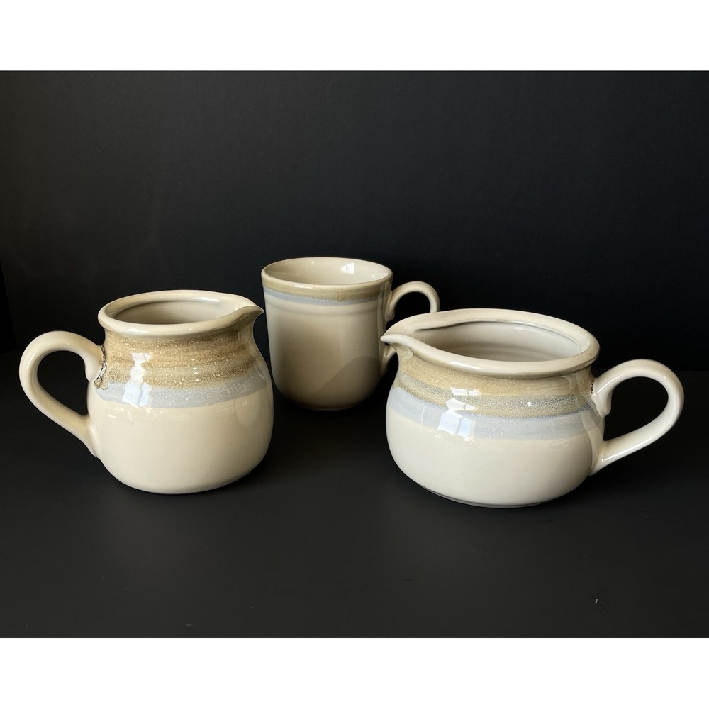 Vintage NORITAKE STONEWARE Painted Desert Creamer Pitcher Gravy Boat MUG Japan